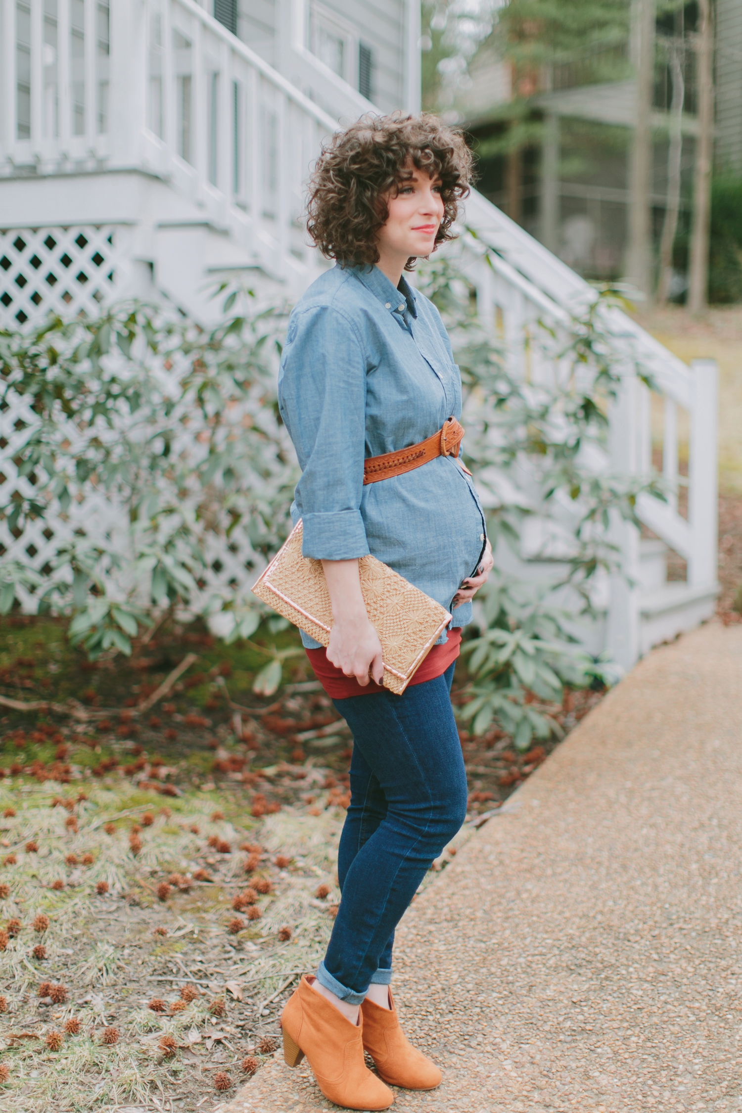 Wardrobe Wednesday Belted Chambray Maternity Look_0002