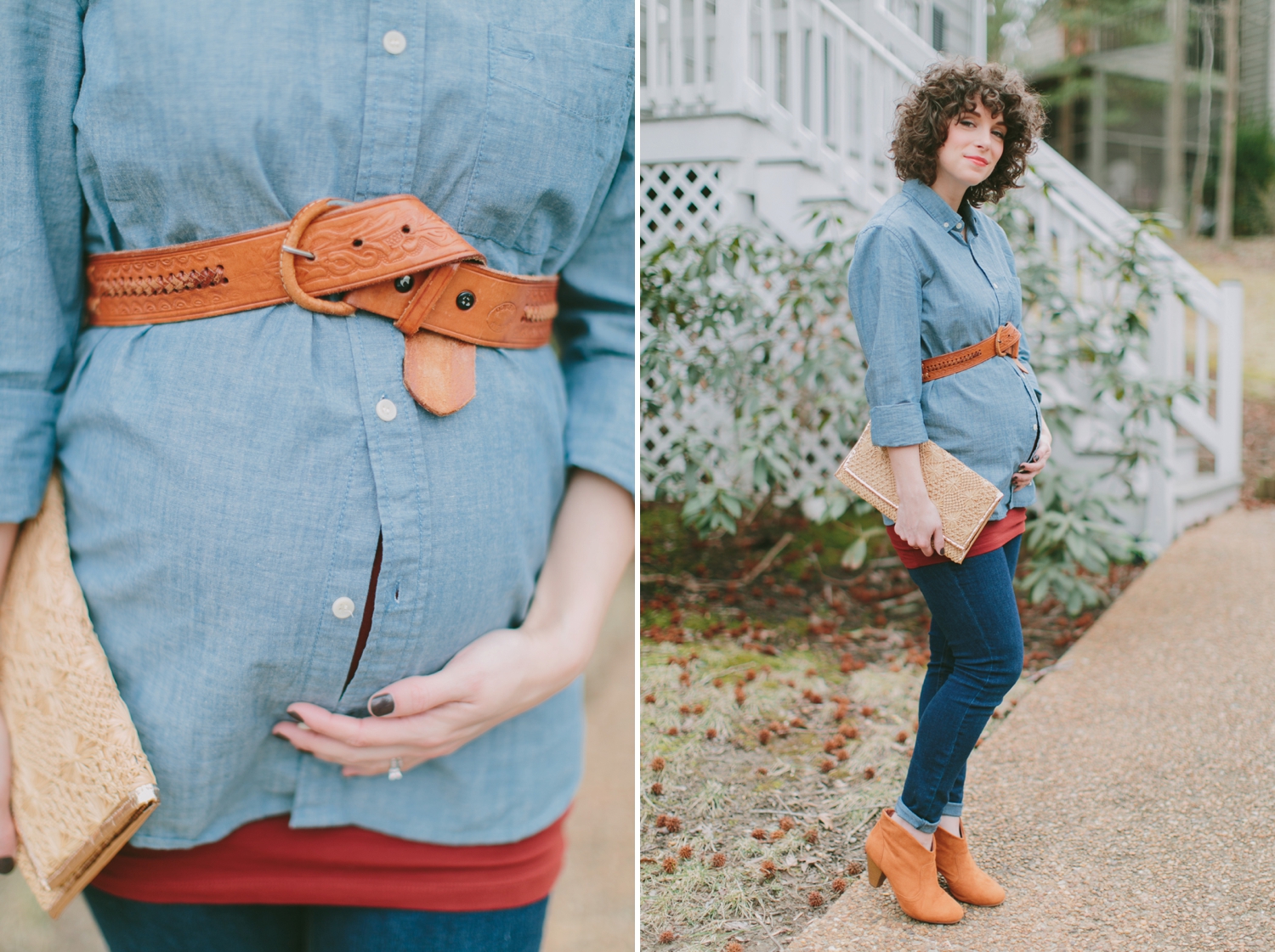 Wardrobe Wednesday Belted Chambray Maternity Look_0003
