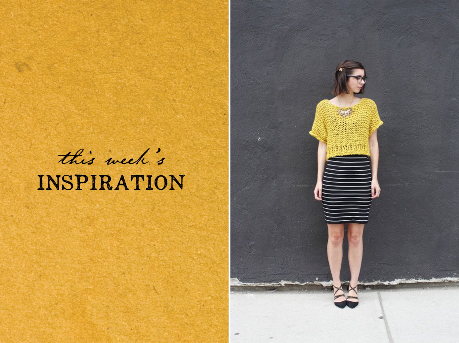 Wardrobe Wednesday Yellow Sweater and Striped Pencil Skirt_0001
